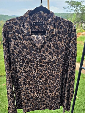 AllSaints Animal Print Viscose Shirt XL Like New